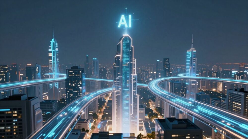 AI and SEO future cityscape
